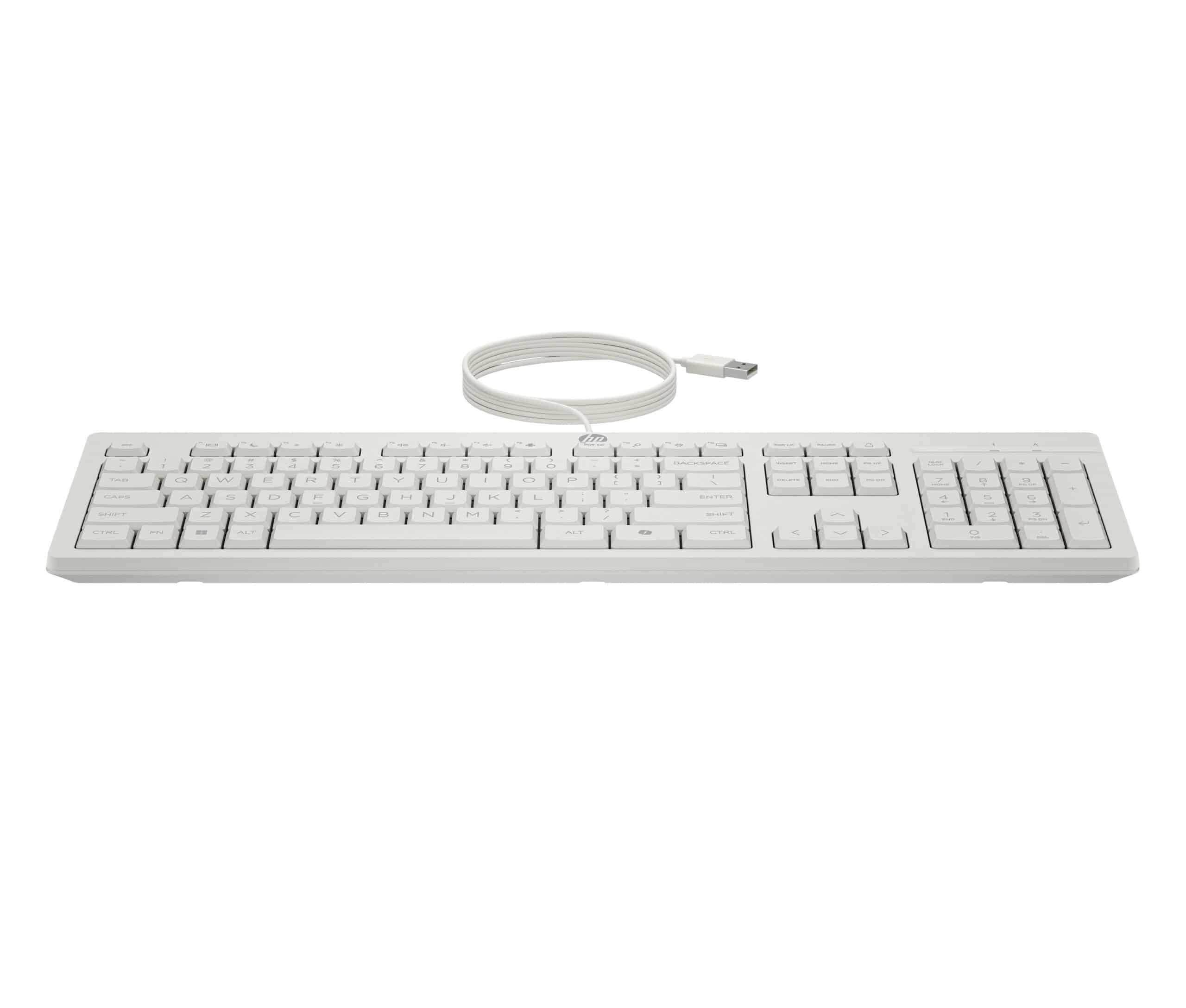 HP 225 Wired Mouse and KB G2 CWH Belgium - English localization AZERTY - Maus - AZERTY toetsenbord Inclusief muis Kantoor USB Wit