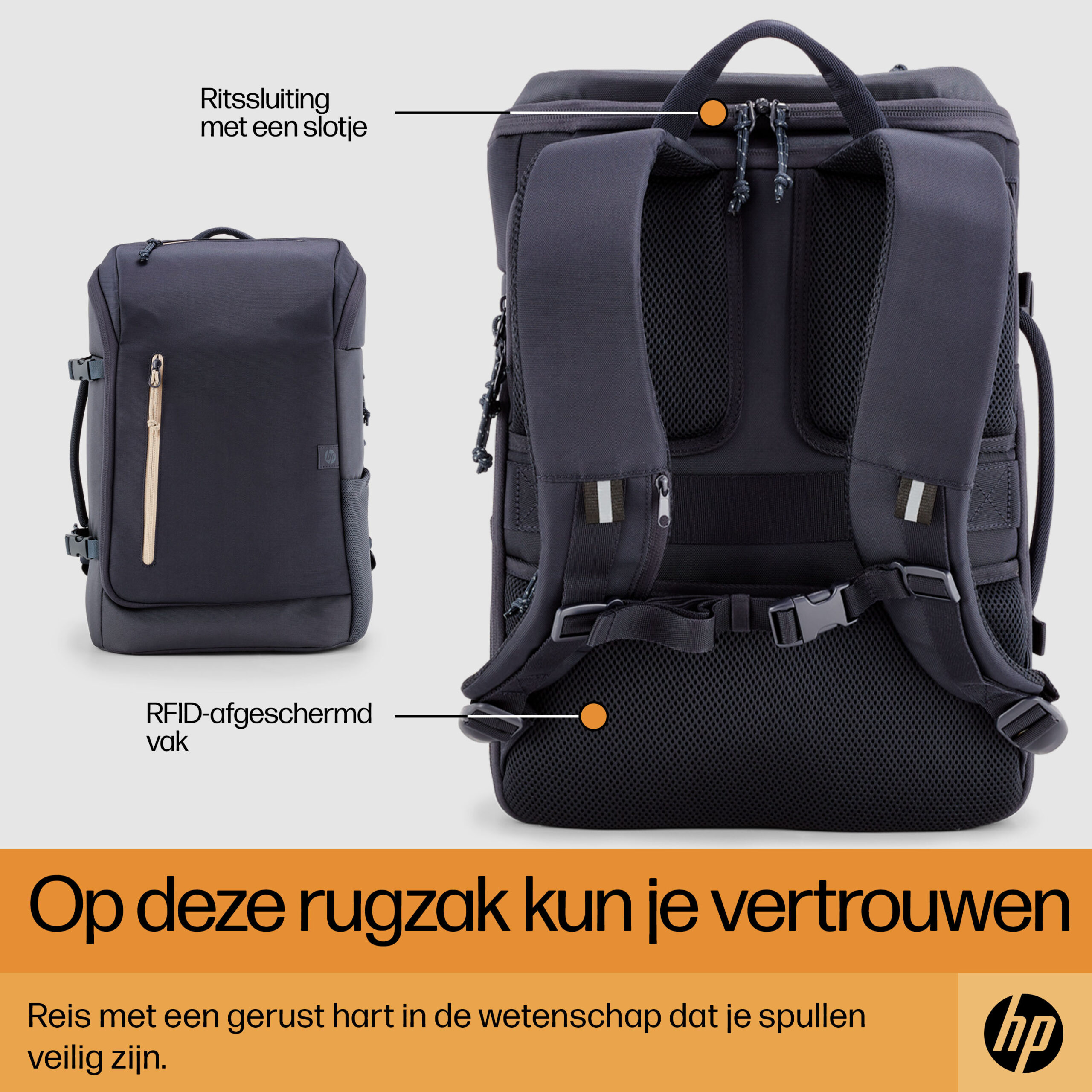 HP Travel 15,6 blauwe laptopbackpack, 25 liter - Afbeelding 5