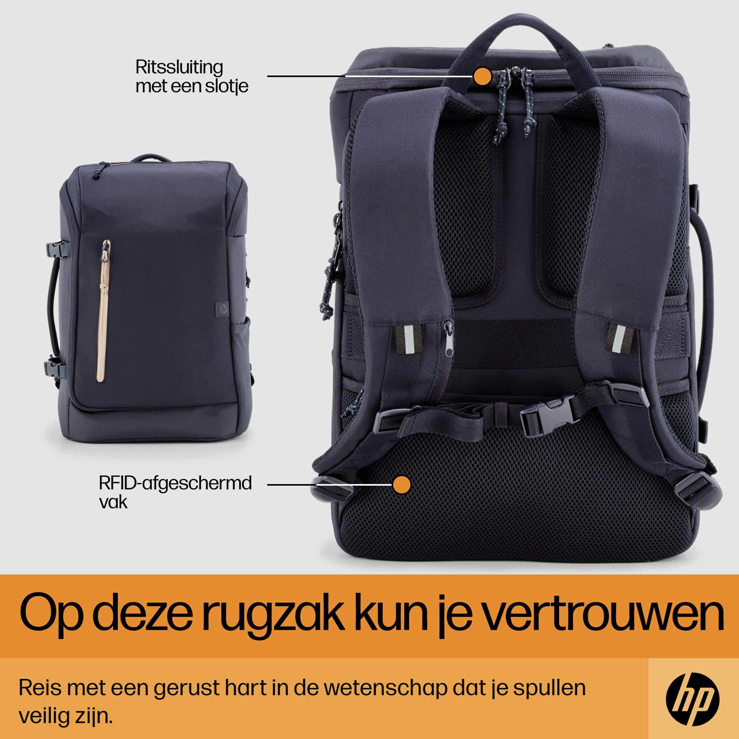 HP Travel 15,6 Iron Grey laptopbackpack, 25 liter - Afbeelding 6