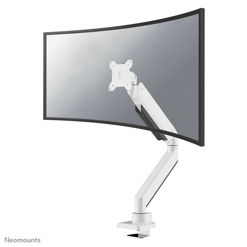Neomounts NM-D775WHITEPLUS Monitorarm 10-49" - gasveer - Topfix - 180°-stop