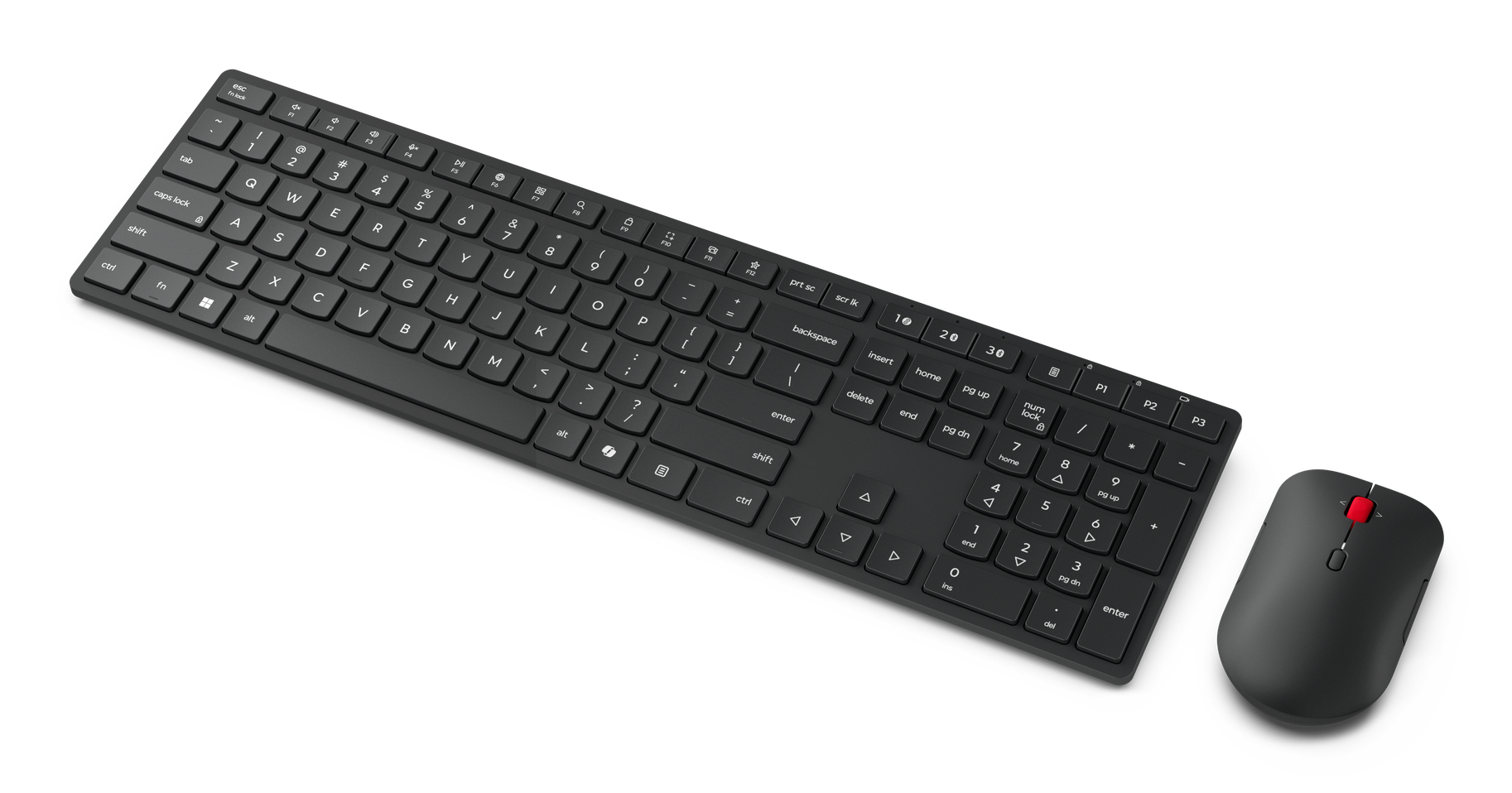 Lenovo 4X31S04843 toetsenbord Inclusief muis Kantoor RF-draadloos + Bluetooth Frans, Duits Zwart - Afbeelding 3