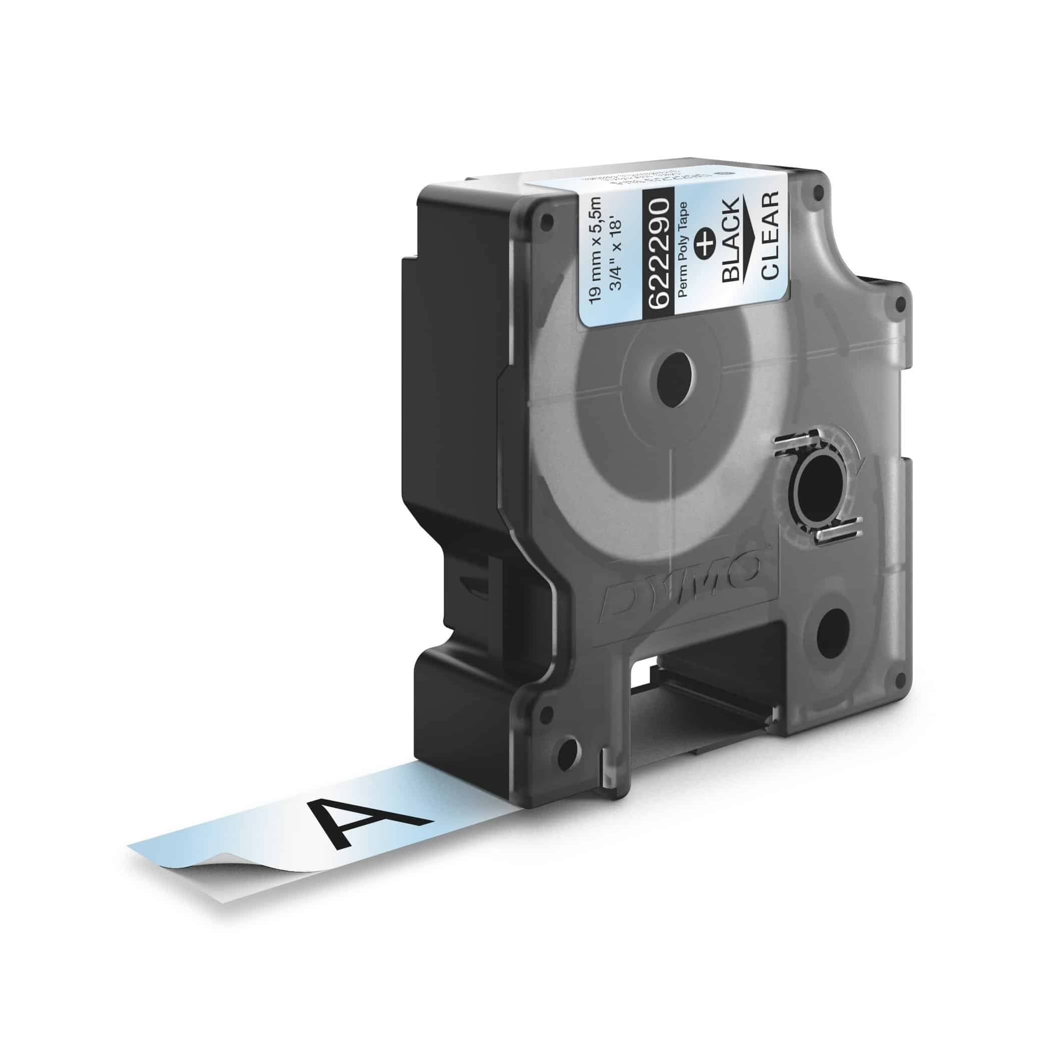 DYMO Rhino industriële labels | Permanent Polyester | 19 mm x 3,5 m | zwarte afdruk op transparant | zelfklevende labels voor Rhino & LabelManager labelprinters - Afbeelding 2