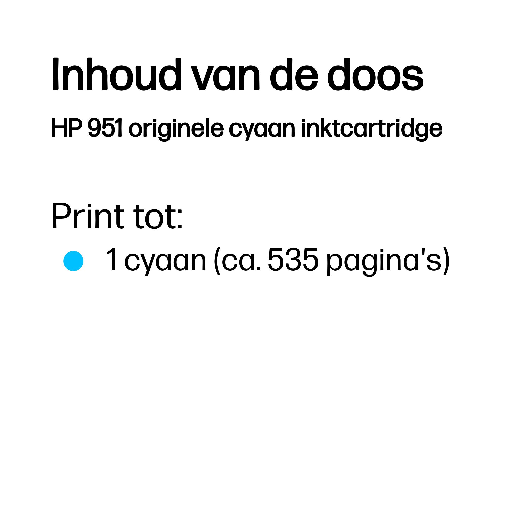 HP 951 originele cyaan inktcartridge - Afbeelding 2