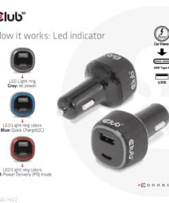 CLUB3D Notebook / Laptop Power Car Charger 63 Watt - Afbeelding 6