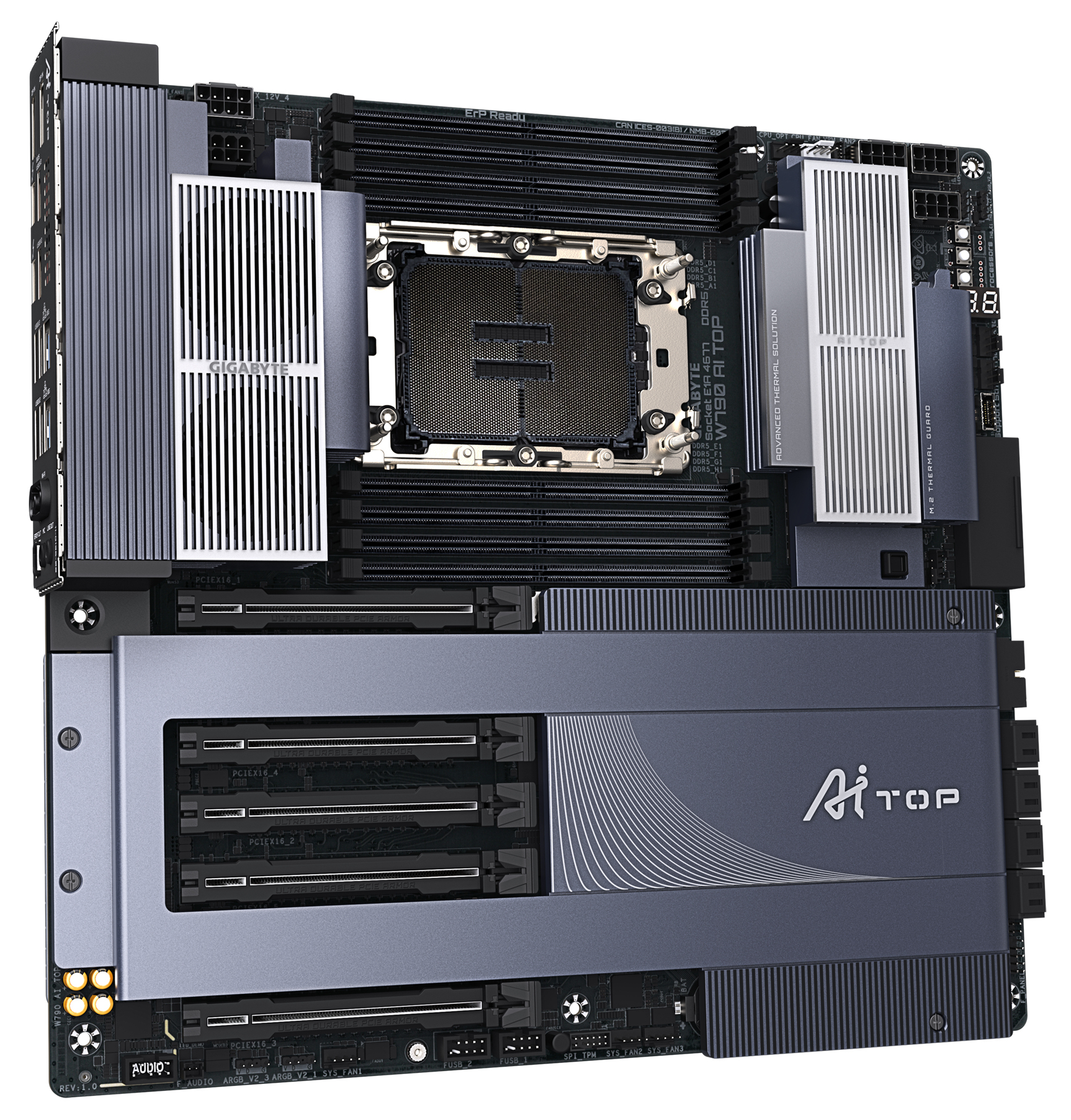 GIGABYTE W790 AI TOP moederbord Intel W790 LGA 4677 (Socket E) Verlengd ATX - Afbeelding 3