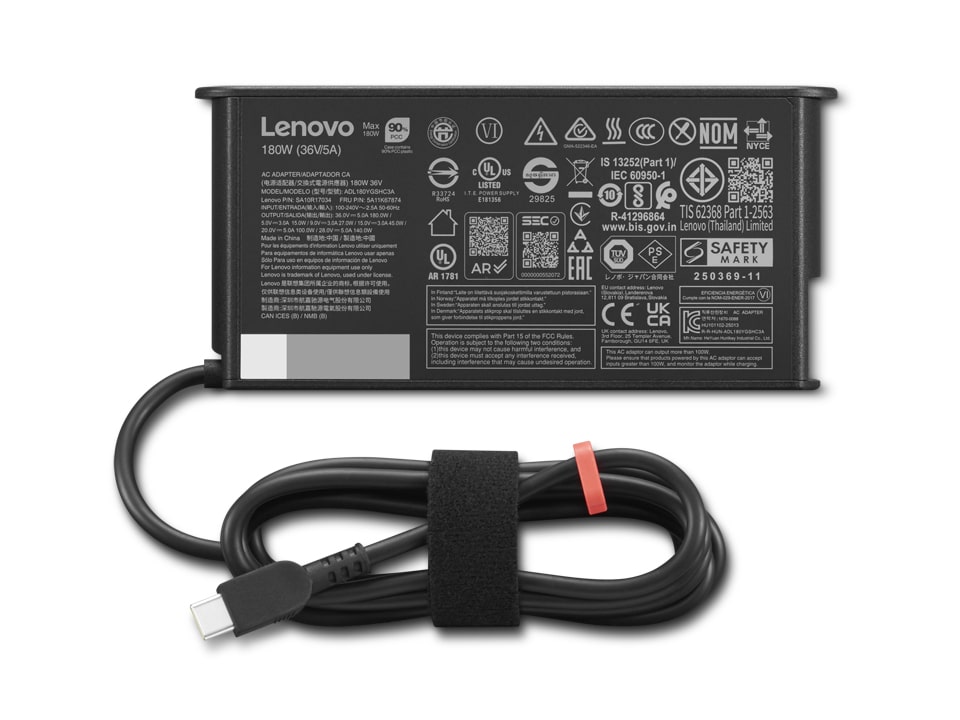 Lenovo 4X21U28835 netvoeding & inverter Binnen 180 W Zwart - Afbeelding 2