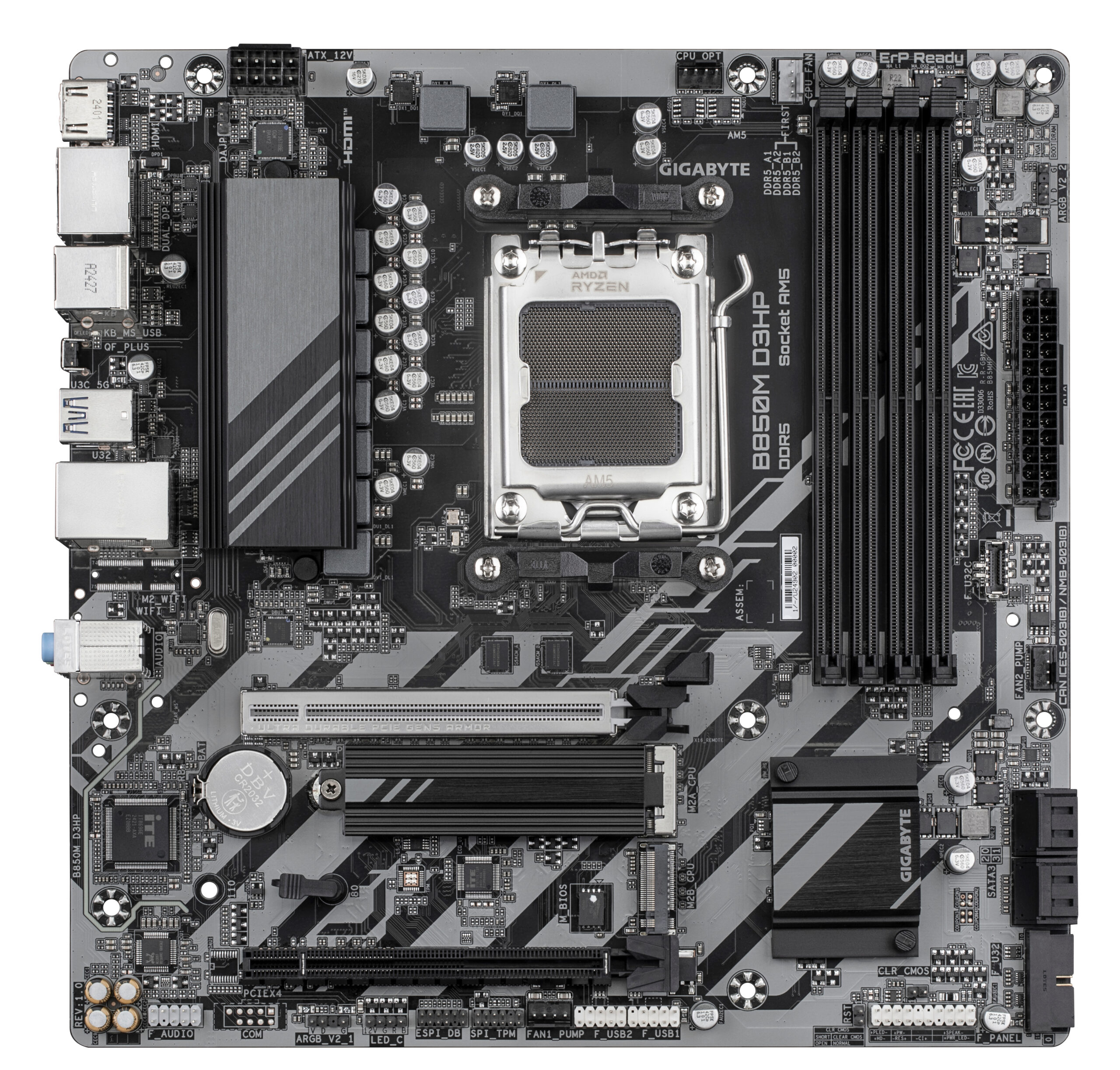 GIGABYTE B850M D3HP moederbord AMD B850 Socket AM5 micro ATX - Afbeelding 2