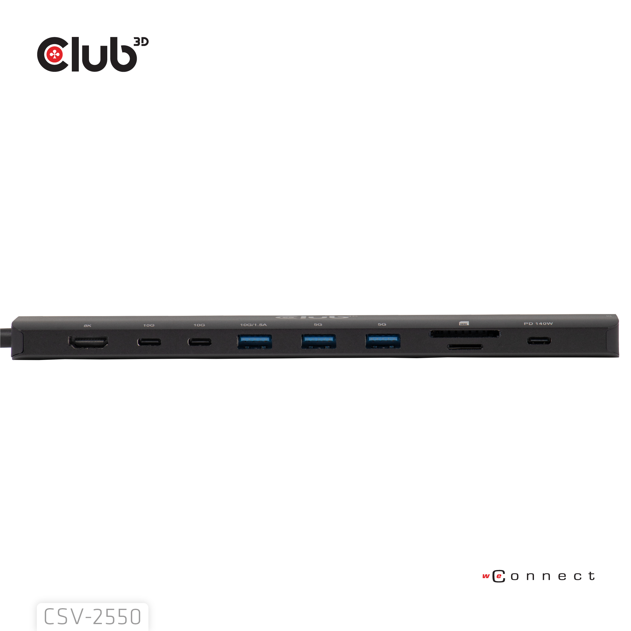CLUB3D 10-1 Portable Dock USB Type-C® 10Gbps to HDMI™ 8K30Hz PD3.1 Max.140Watt - Afbeelding 6