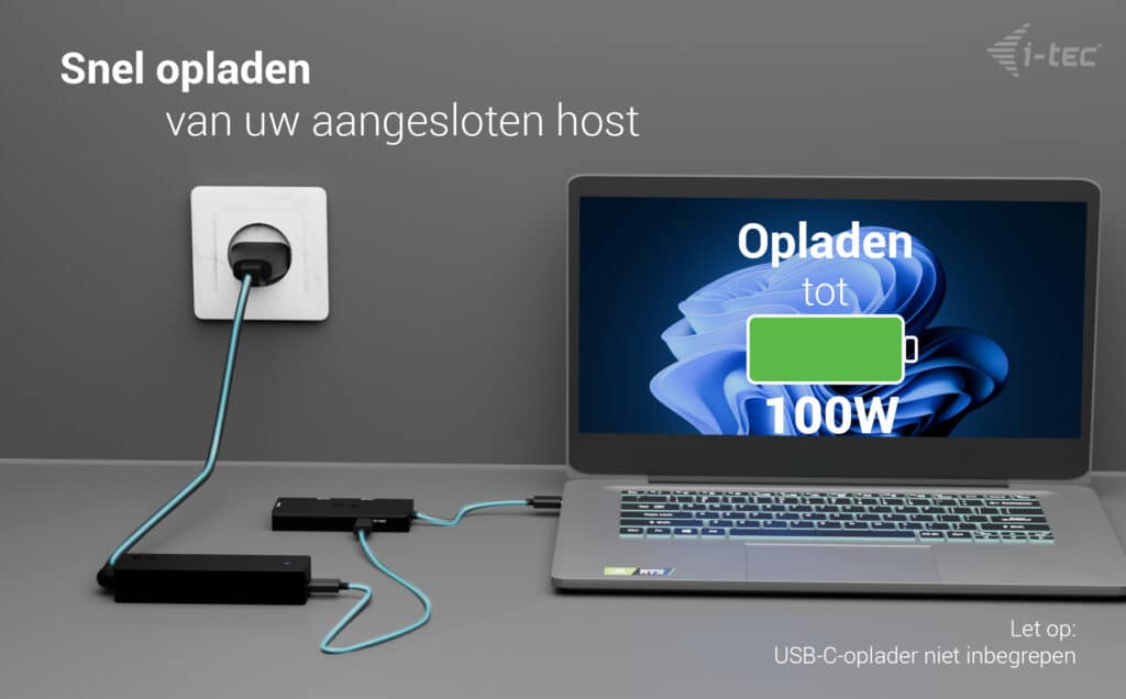 i-tec USB-C Triple 4K HDMI Video Adapter, Power Delivery 100W - Afbeelding 5