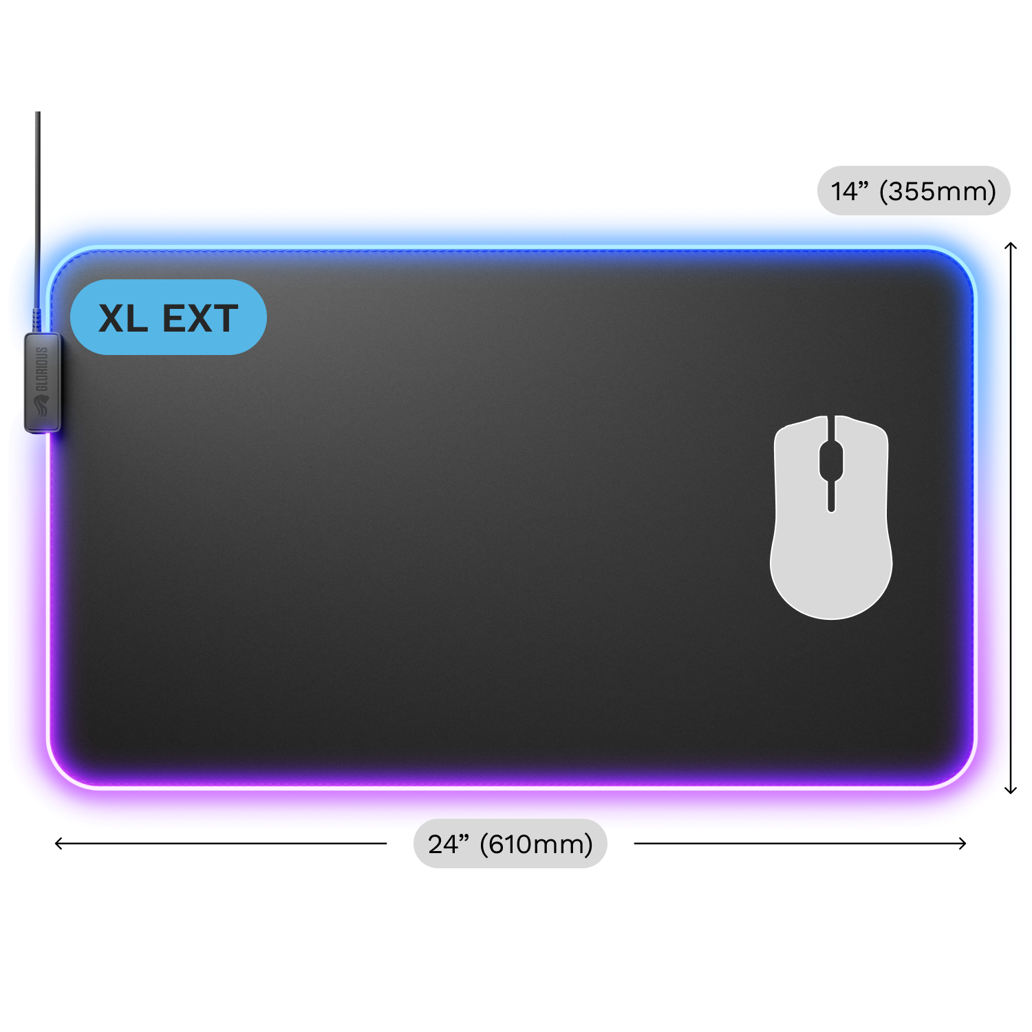 Glorious Gaming Mouse Pad GMP 2 GLED - XL verlengd - Afbeelding 7