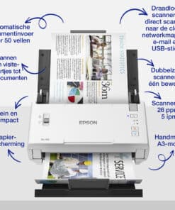 Epson WorkForce DS-410 compacte zakelijke sheet-fed A4-scanner met automatische documentinvoer voor 50 vellen en Document Capture Pro-software - Afbeelding 3