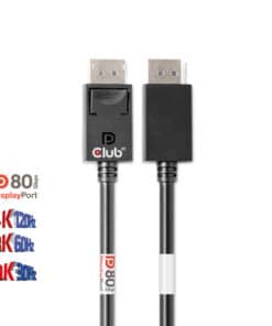 CLUB3D DisplayPort 2.1 Bi-Directional VESA DP80 Gecertificeerde kabel 4K240Hz, 8K60Hz or 10K30Hz M/M 1.2m/3.94ft - Afbeelding 6
