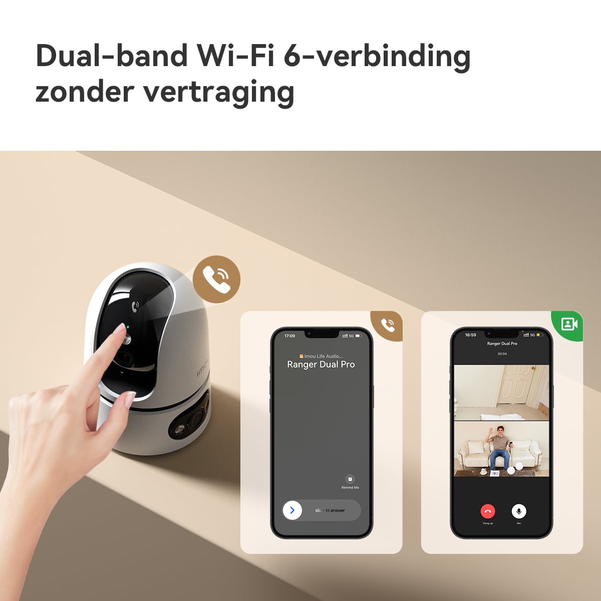 Imou Ranger Dual Pro 6MP IP-beveiligingscamera Binnen 2304 x 1296 Pixels Bureau - Afbeelding 5