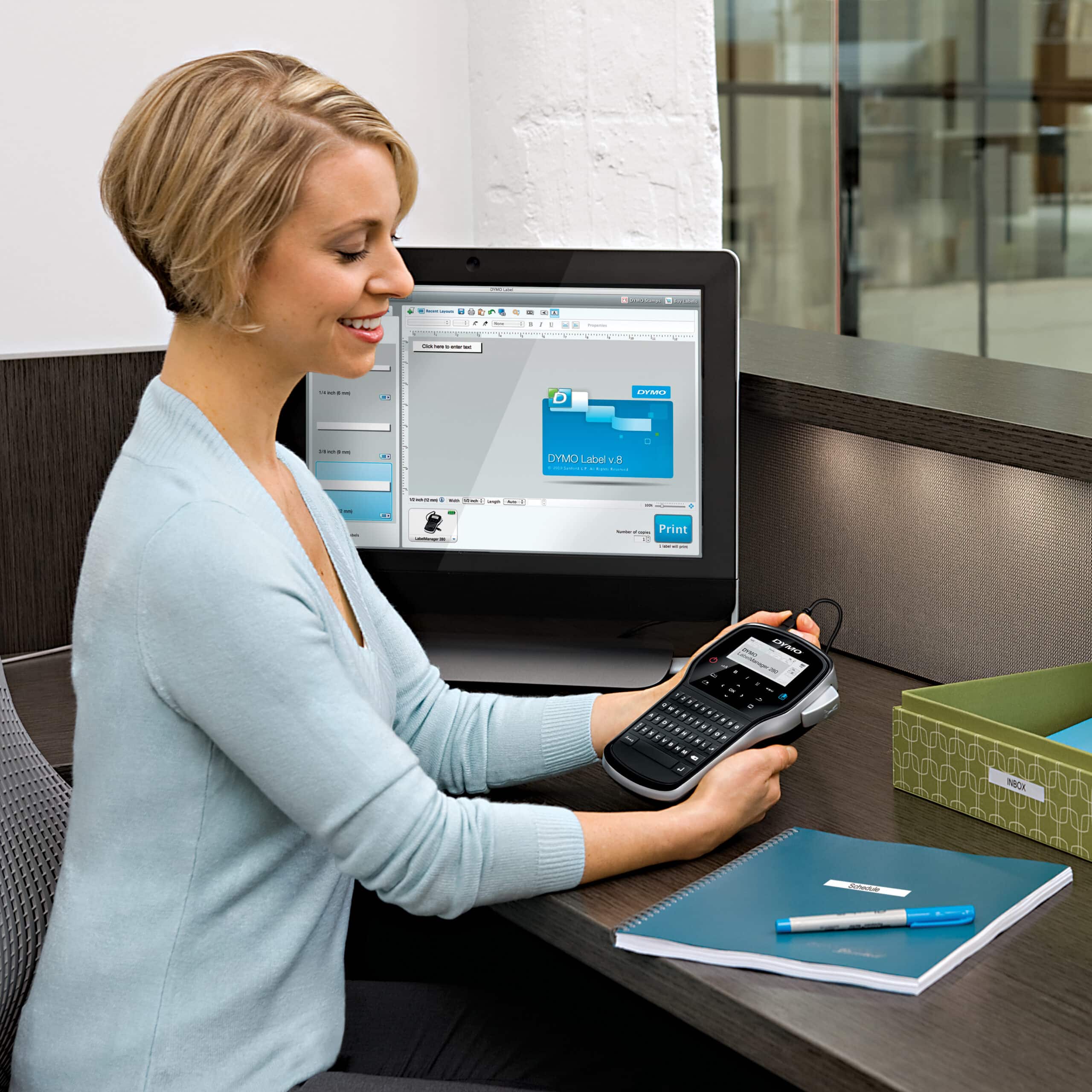 DYMO LabelManager 260-labelprinter | Oplaadbare labelmaker met QWERTY-toetsenbord | Inclusief zwart-wit D1-labeltape (12 mm) | Voor thuis en op kantoor - Afbeelding 5