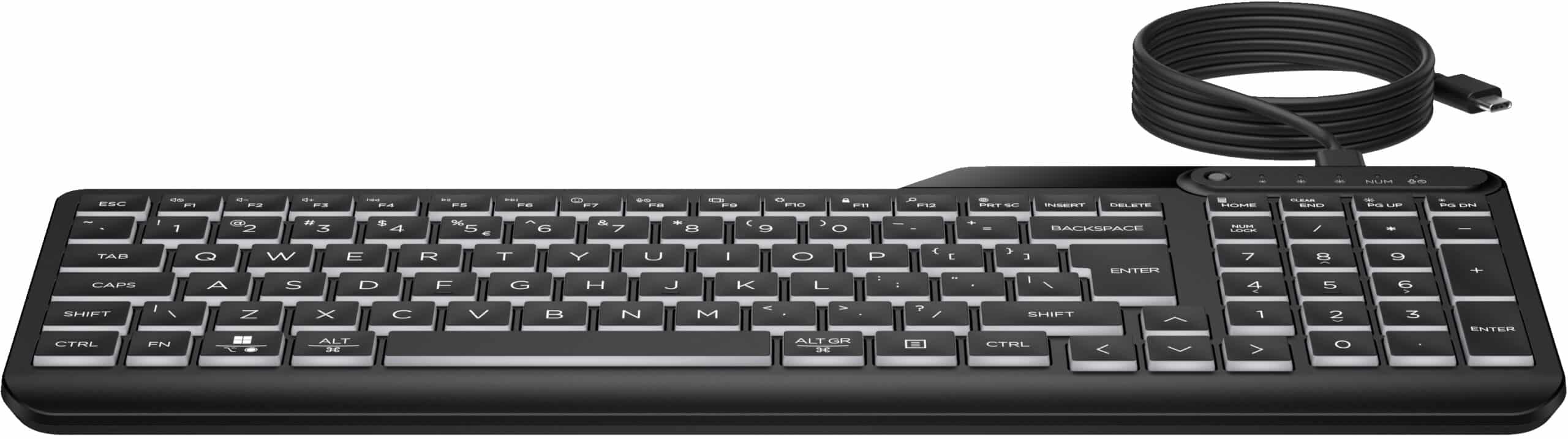 HP 405 backlit toetsenbord met kabel voor meerdere apparaten - Afbeelding 6