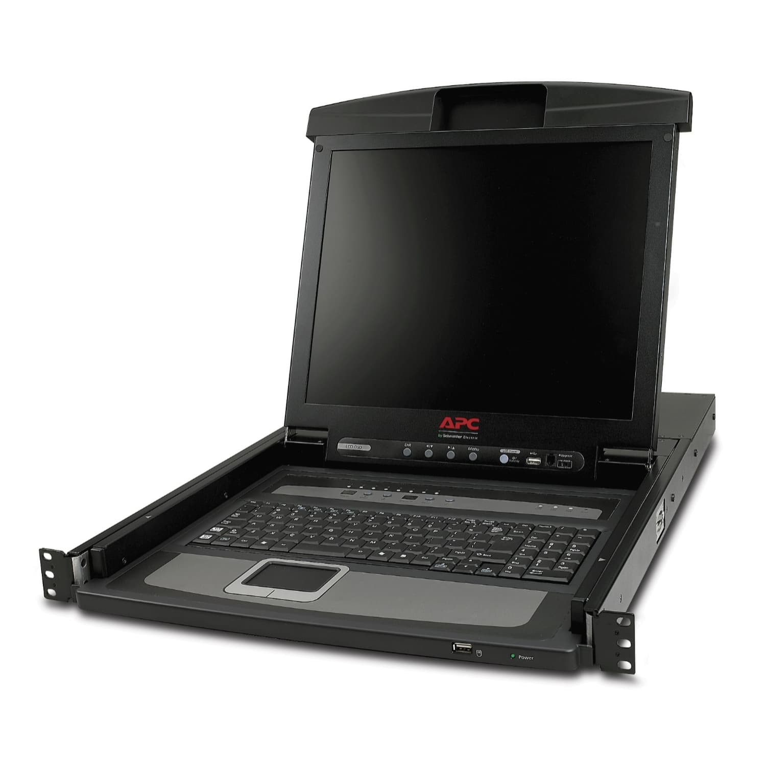 APC 17" rack LCD-console met geïntegreerde 8-poorts analoge KVM-schakelaar