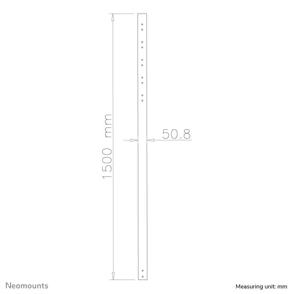 Neomounts FPMA-CP150 Verlengbuis TV-beugel plafond - h 150 cm - Afbeelding 3