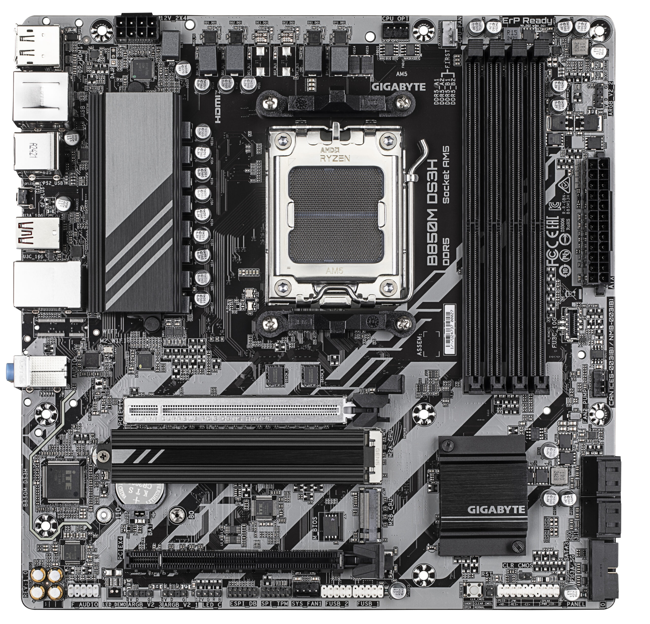 GIGABYTE B850M DS3H moederbord AMD B850 Socket AM5 micro ATX - Afbeelding 2