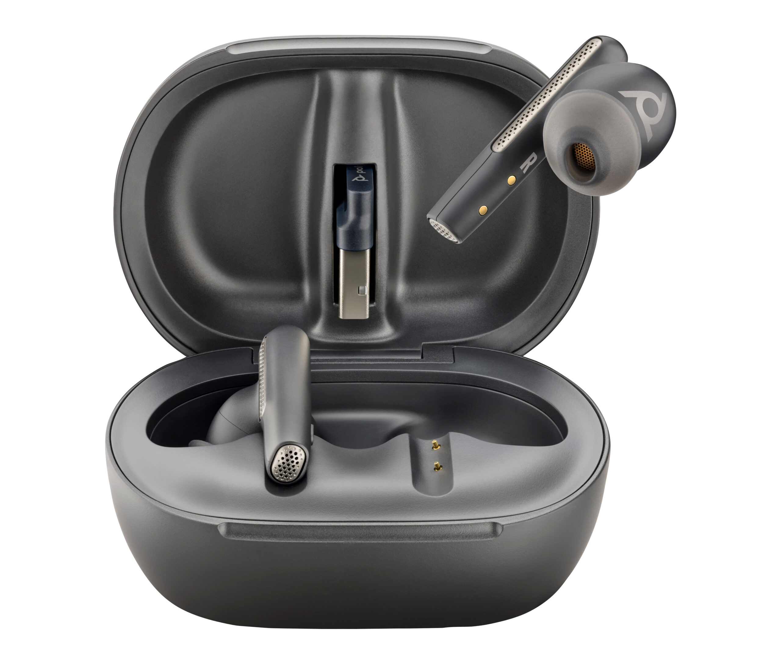 HP Poly Voyager Free 60+ UC M Carbon Black Earbuds + BT700 USB-A-adapter + oplaadcase met touchscreen - Afbeelding 7
