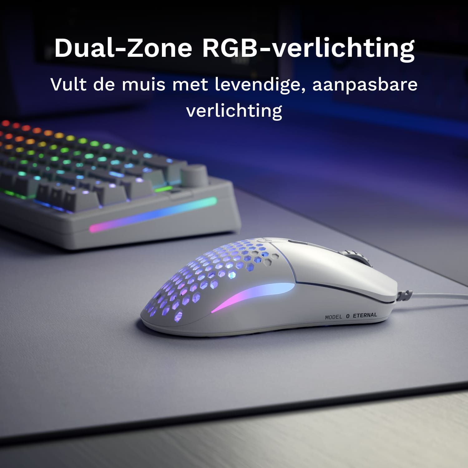 Glorious Gaming Glorious Model O Eternal - Ultralichte bedrade RGB-gamemuis - Wit - Afbeelding 2
