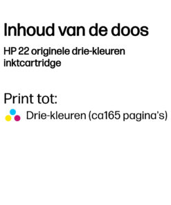 HP 22 originele drie-kleuren inktcartridge - Afbeelding 2