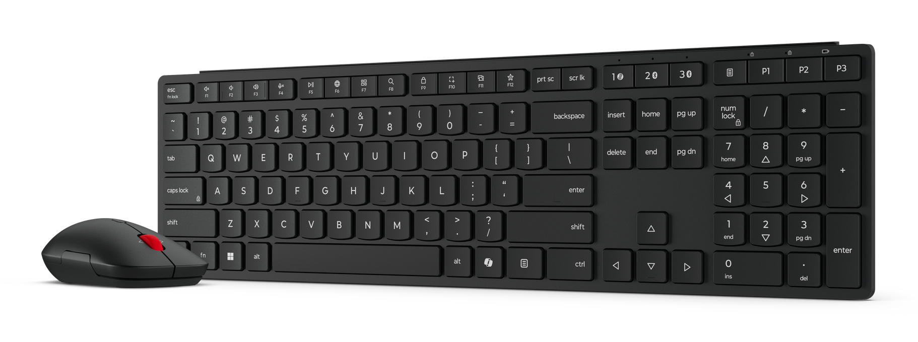 Lenovo 4X31S04843 toetsenbord Inclusief muis Kantoor RF-draadloos + Bluetooth Frans, Duits Zwart - Afbeelding 4
