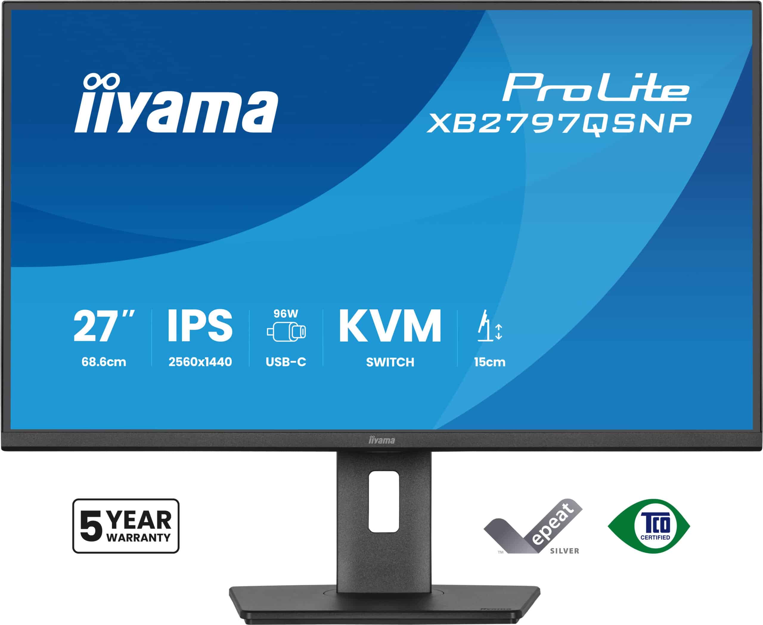 iiyama ProLite XB2797QSNP-B1 computer monitor 68,6 cm (27") 2560 x 1440 Pixels Quad HD LCD Zwart - Afbeelding 2