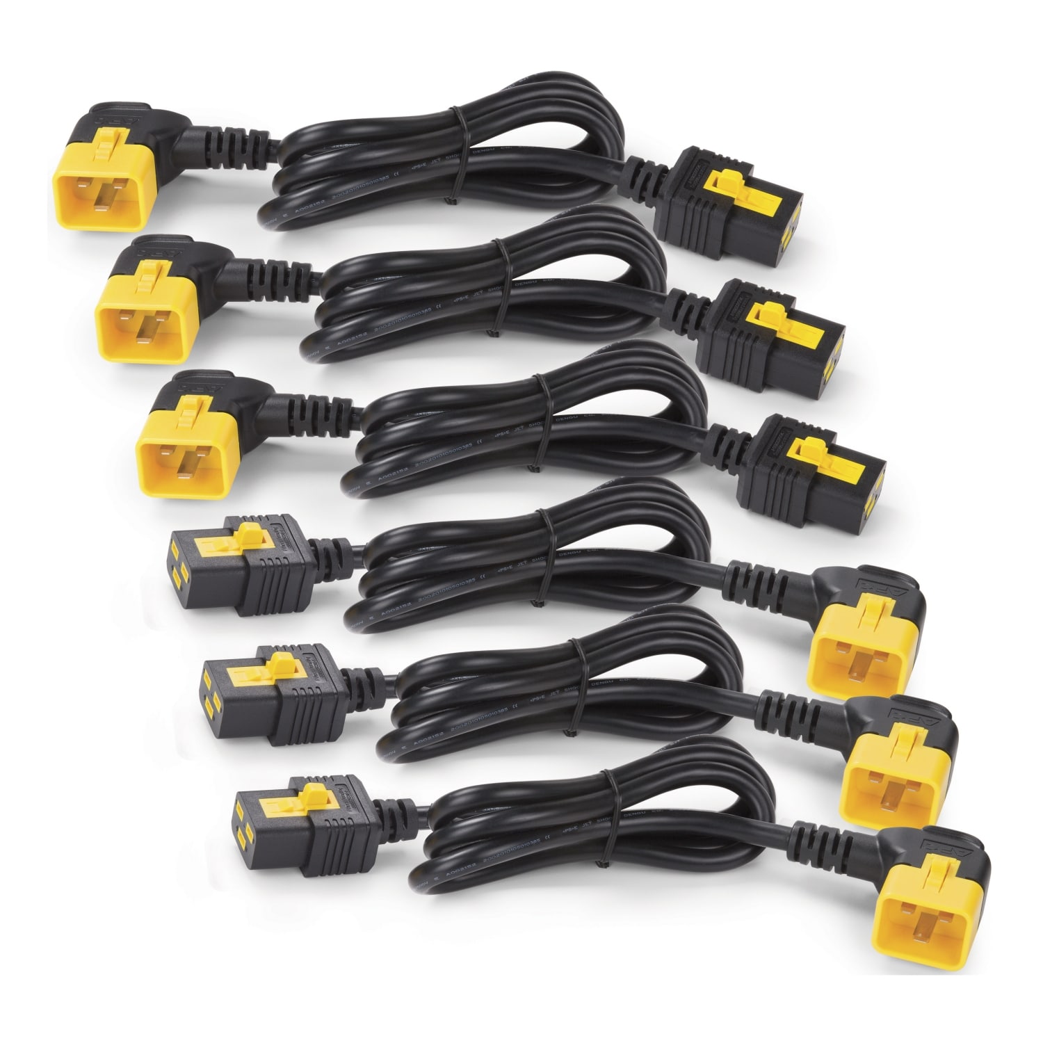 APC Netsnoerkit (6 st.), met borging, C19 naar C20 (90 graden), 1,2 m