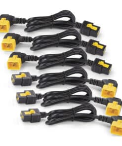 APC Stroomkabelkit (6 ea), blokkerend, C19 naar C20 (90 graden), 1,8 m