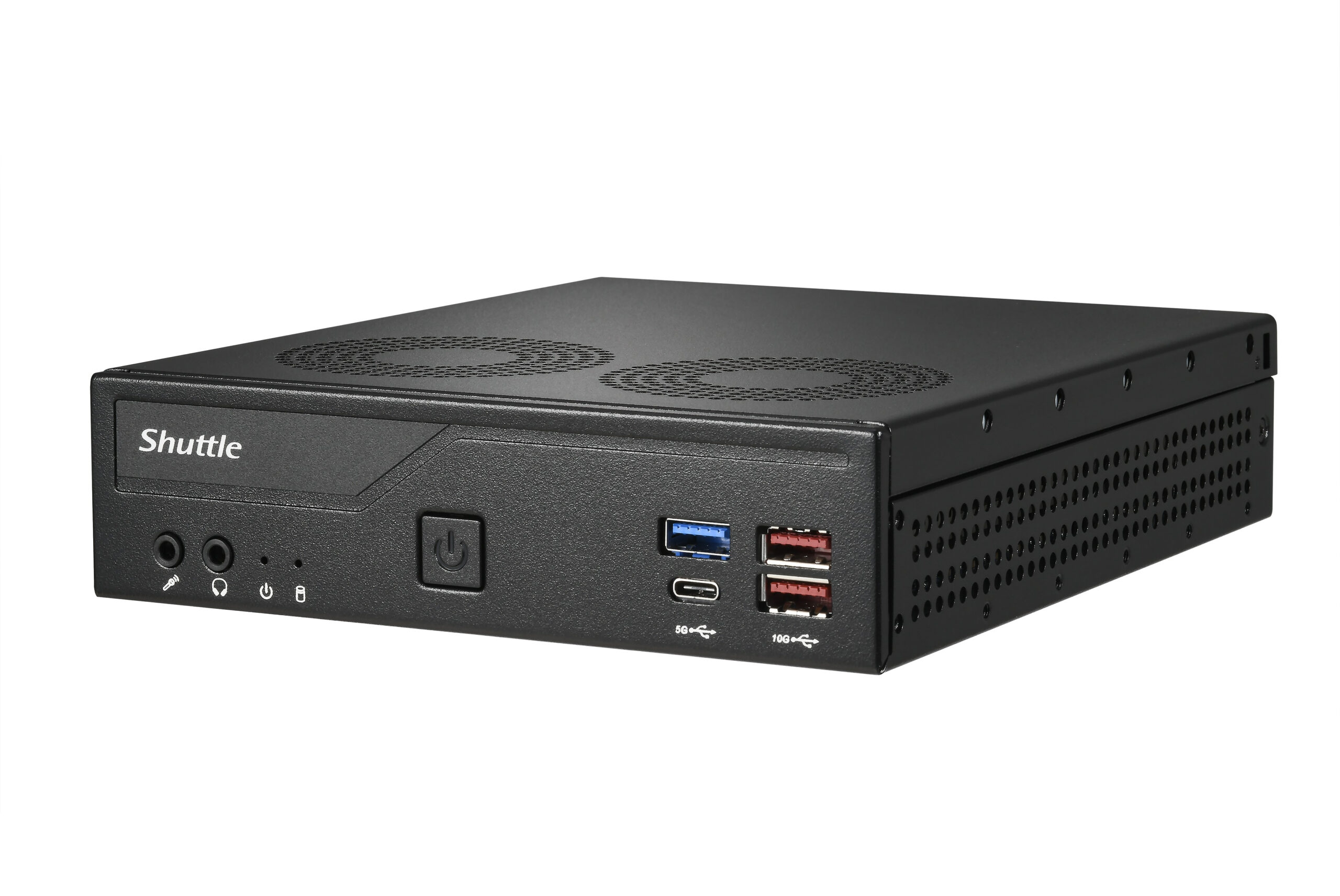 Shuttle Slim PC DH770 , S1700, 2x HDMI, 2x DP , 2x 2.5G LAN, 2x COM, 8x USB, 1x 2.5", 2x M.2, 24/7 permanent gebruik, incl. VESA - Afbeelding 4