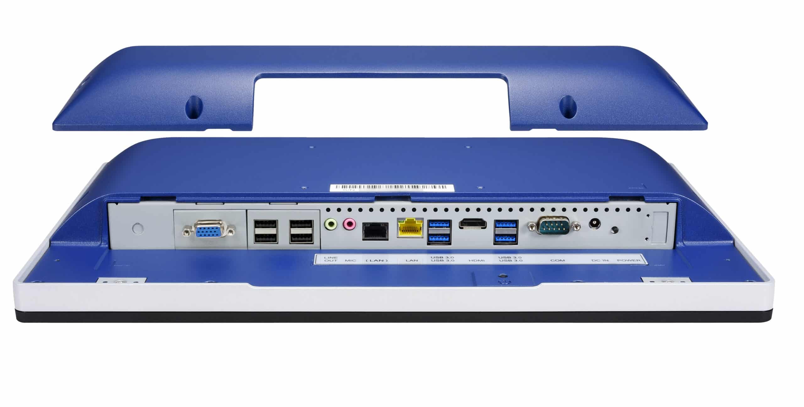 Shuttle All-In-One Panel PC Barebone P15AL01-i5 blauw, 15.6" Multi-Touch-Screen, Intel Core i5-1235U, 2xLAN, 1x COM, IP65, ventilatorloos, 24/7 permanent gebruik - Afbeelding 4