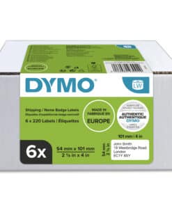 DYMO originele LabelWriter grote verzendlabels/naamkaarten | 54 mm x 101 mm | 6 rollen met elk 220 labels (1320 zelfklevende etiketten) | Geschikt voor de LabelWriter labelprinters | Gemaakt in Europa