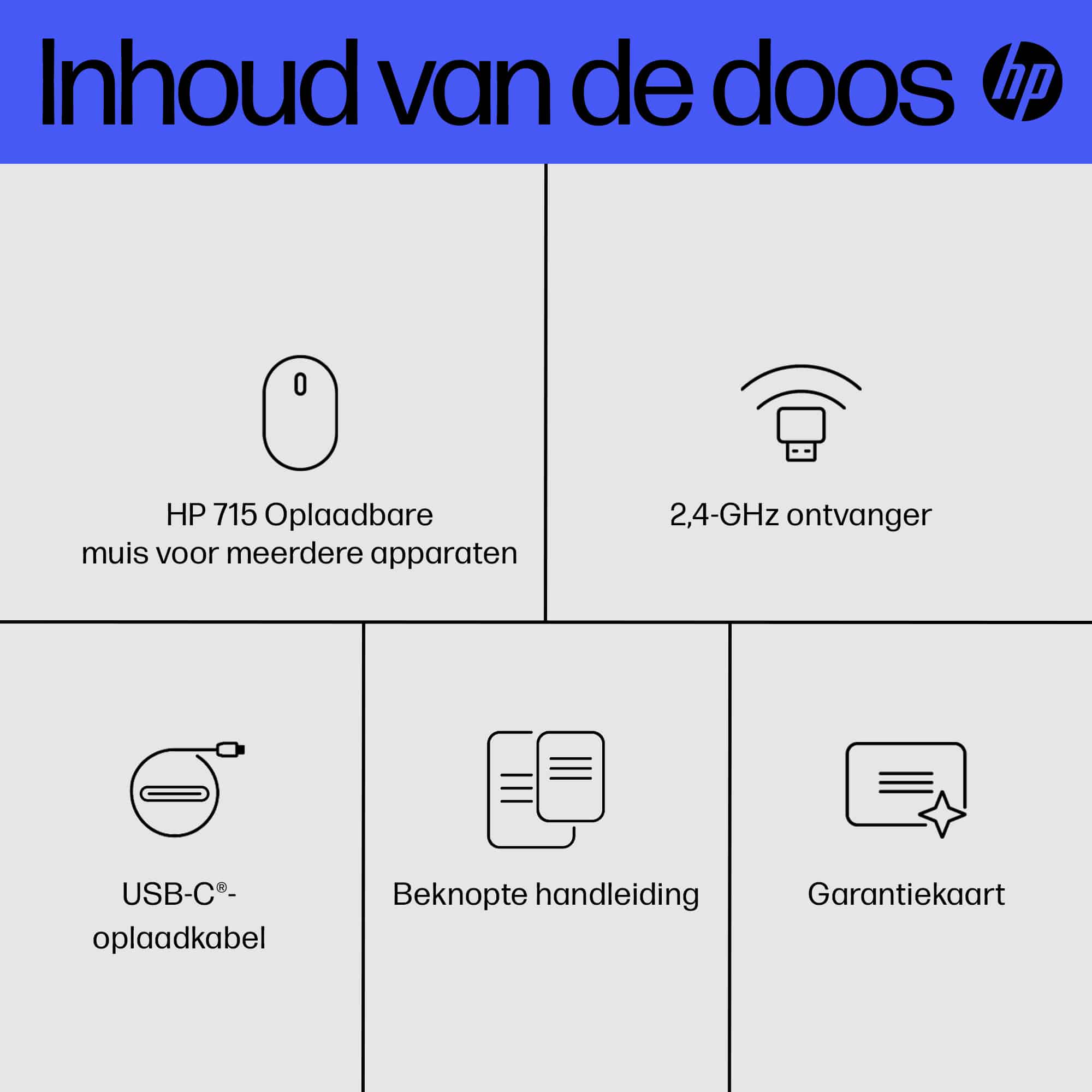 HP 715 oplaadbare muis voor meerdere apparaten