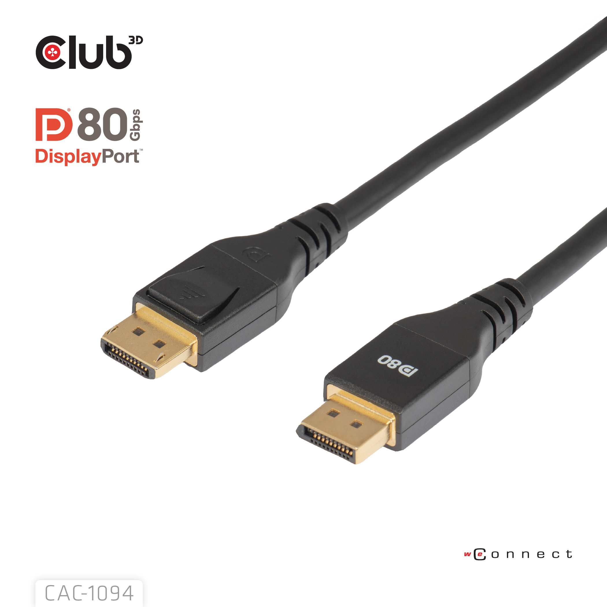 CLUB3D DisplayPort™ 2.1 VESA DP80 Gecertificeerd Kabel 8K240Hz 2m/6.56ft - Afbeelding 3