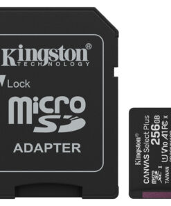 Kingston Technology 256GB microSDXC Canvas Select Plus Gen3 150MB/s A1 kaart + adapter