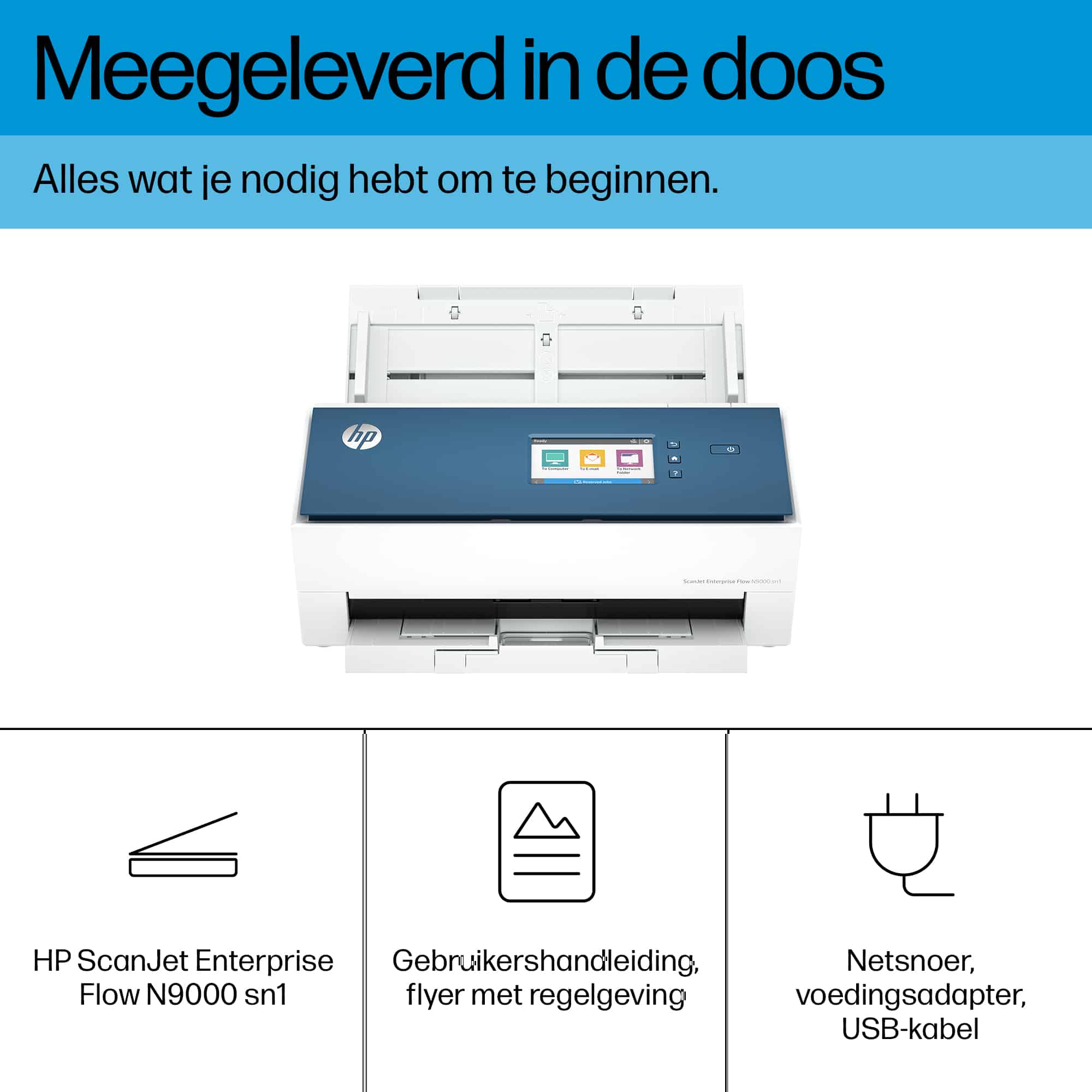 HP ScanJet Enterprise Flow N9000 sn1 Paginascanner 600 x 600 DPI A3 Blauw, Wit