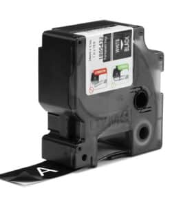 DYMO Rhino industriële Vinyl Labels | 24 mm x 5,5 m | witte afdruk op zwart | zelfklevende labels voor Rhino & LabelManager labelprinters - Afbeelding 2