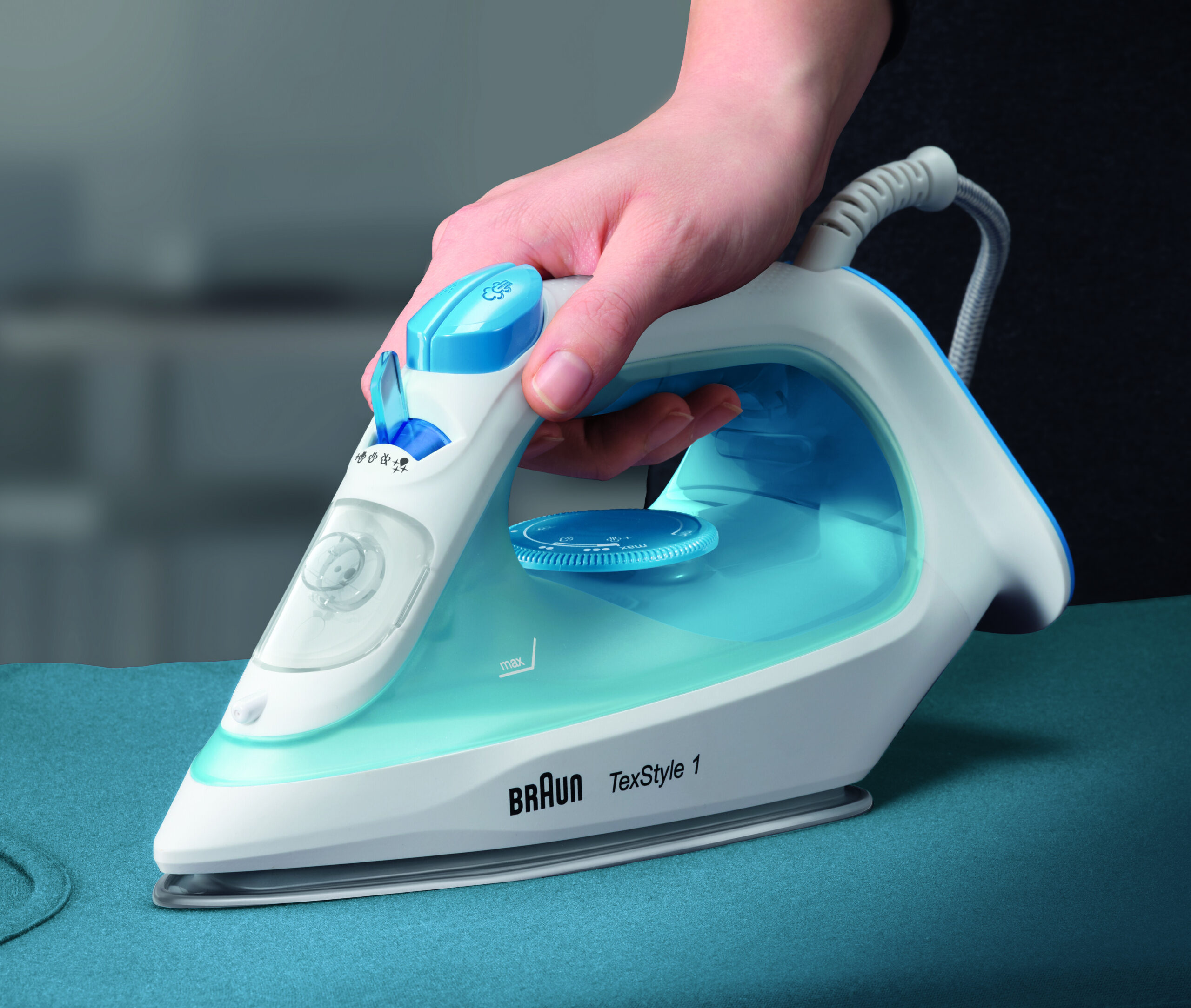 Braun TexStyle 1 SI1050BL Stoomstrijkijzer Keramische zoolplaat 2000 W Blauw, Wit - Afbeelding 2