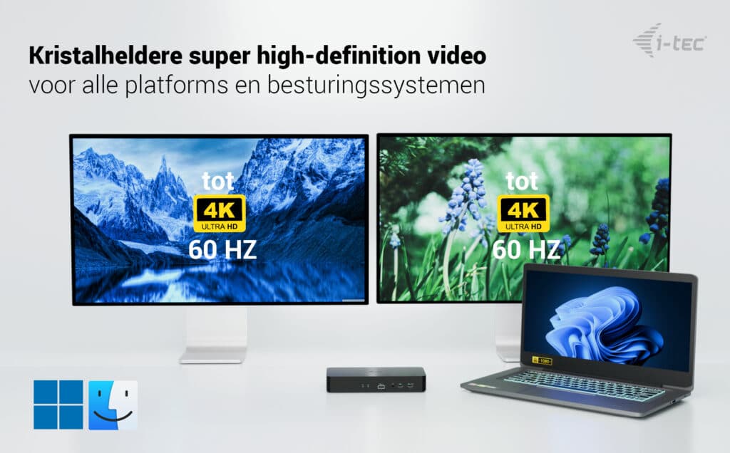 i-tec Universal Intelligent Dual Display Docking Station + Power Delivery 100W - Afbeelding 3