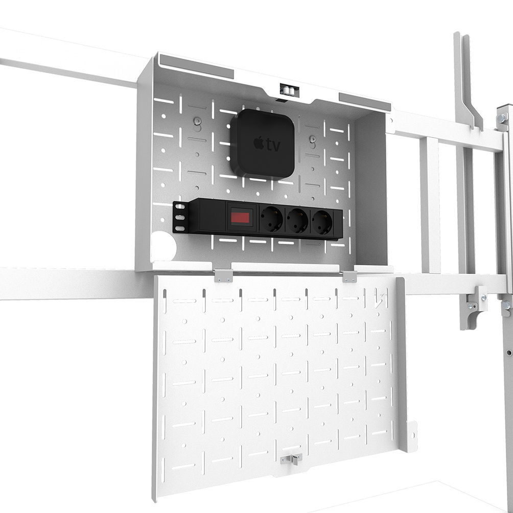 Neomounts FL50-575WH1 floor stand, Multimedia cart/trolley, White, 65" - 110", 300x200 - 1100x600 mm - Afbeelding 7