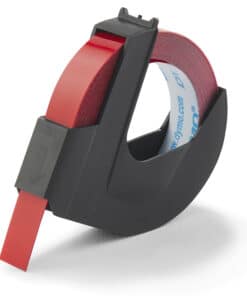 DYMO originele labeltape met reliëf | rollen van 9 mm x 3 m | Wit op rood | Zelfklevend | Voor labelmakers voor reliëfdruk | 1 stuk