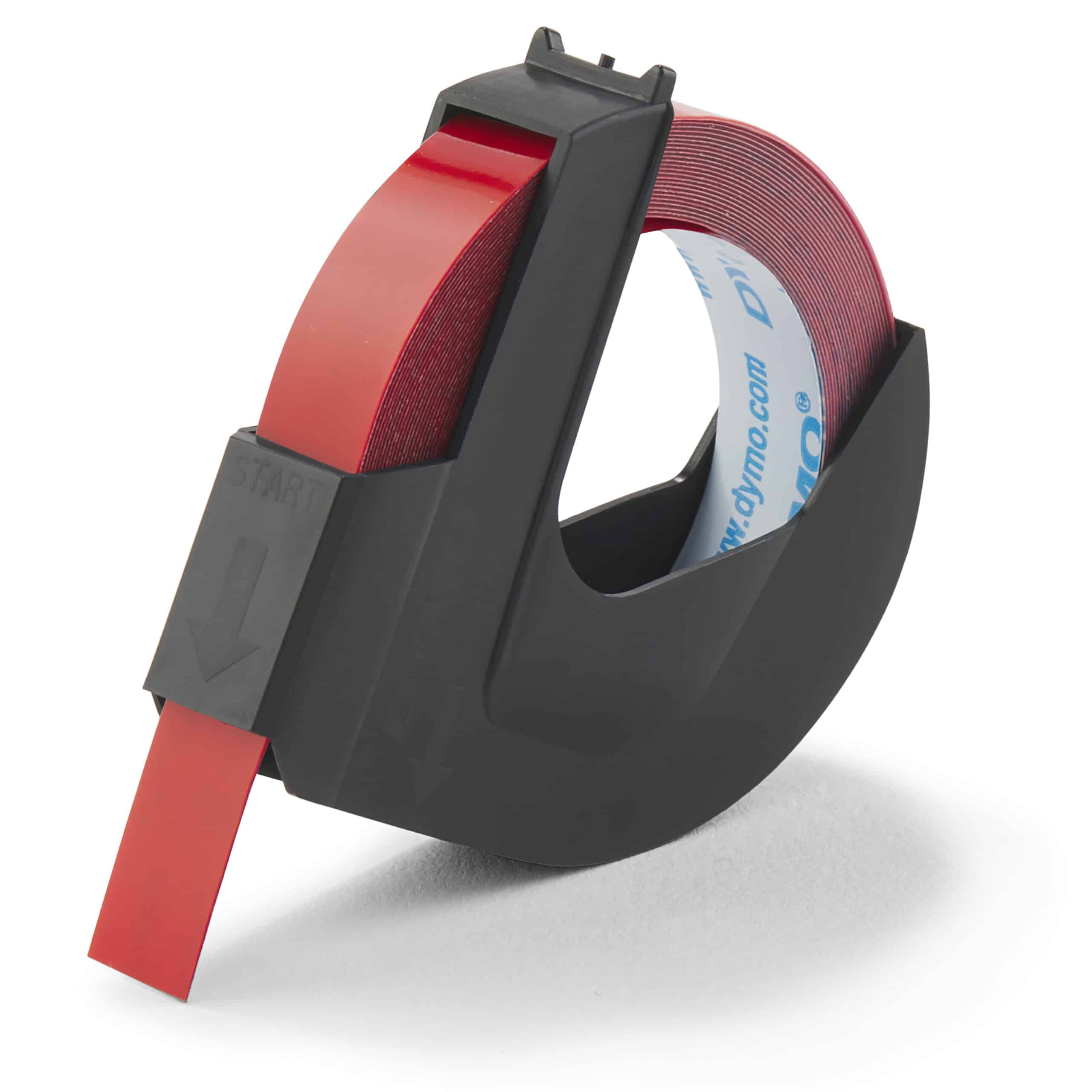 DYMO originele labeltape met reliëf | rollen van 9 mm x 3 m | Wit op rood | Zelfklevend | Voor labelmakers voor reliëfdruk | 1 stuk
