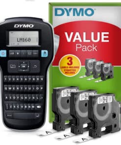 DYMO LabelManager 160 Labelmaker startpakket | Handheld Labelprinter | met 3 rollen D1 etiketten QWERTY-toetsenbord | Ideaal voor kantoor of thuis