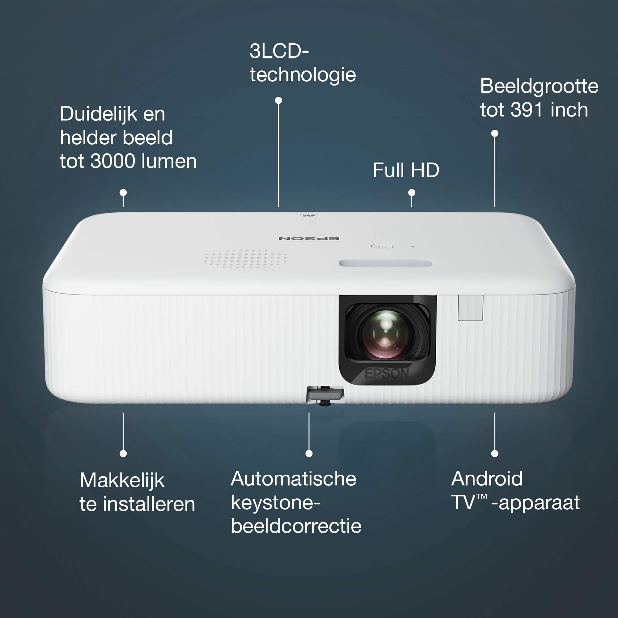 Epson CO-FH02 Smart Full HD-projector, 3000 lumen, scherm van maximaal 391 inch - Afbeelding 3