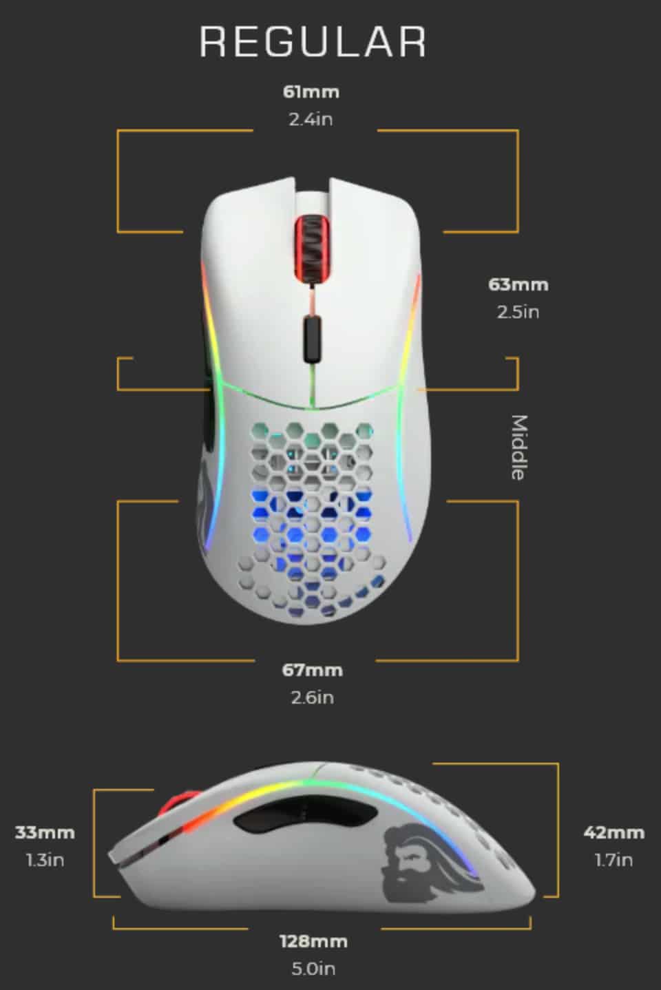 Glorious Gaming Model D muis Gamen Rechtshandig USB Type-A Optisch 12000 DPI - Afbeelding 8