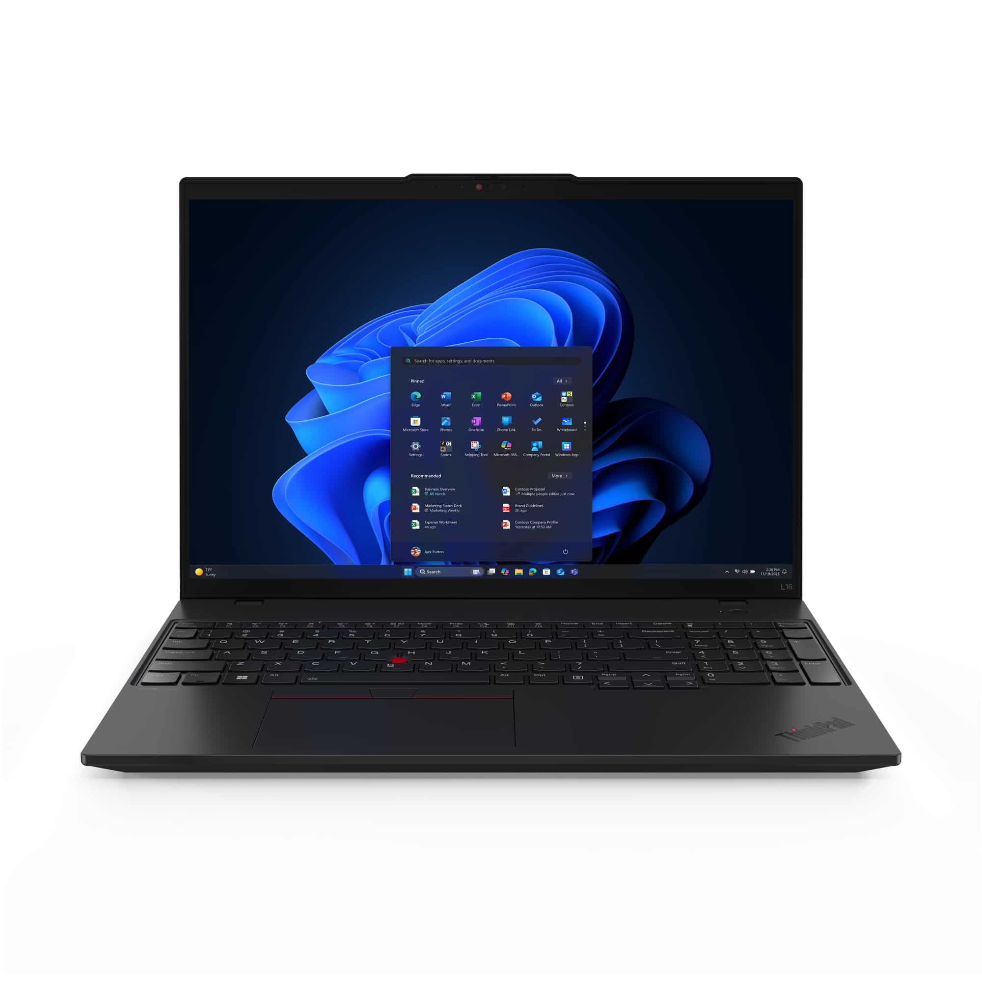 Lenovo ThinkPad L16 Gen 2 (Intel) Intel Core Ultra 5 225U Laptop 40,6 cm (16") WUXGA 16 GB DDR5-SDRAM 512 GB SSD Wi-Fi 6E (802.11ax) Windows 11 Pro Belgisch Zwart - Afbeelding 2