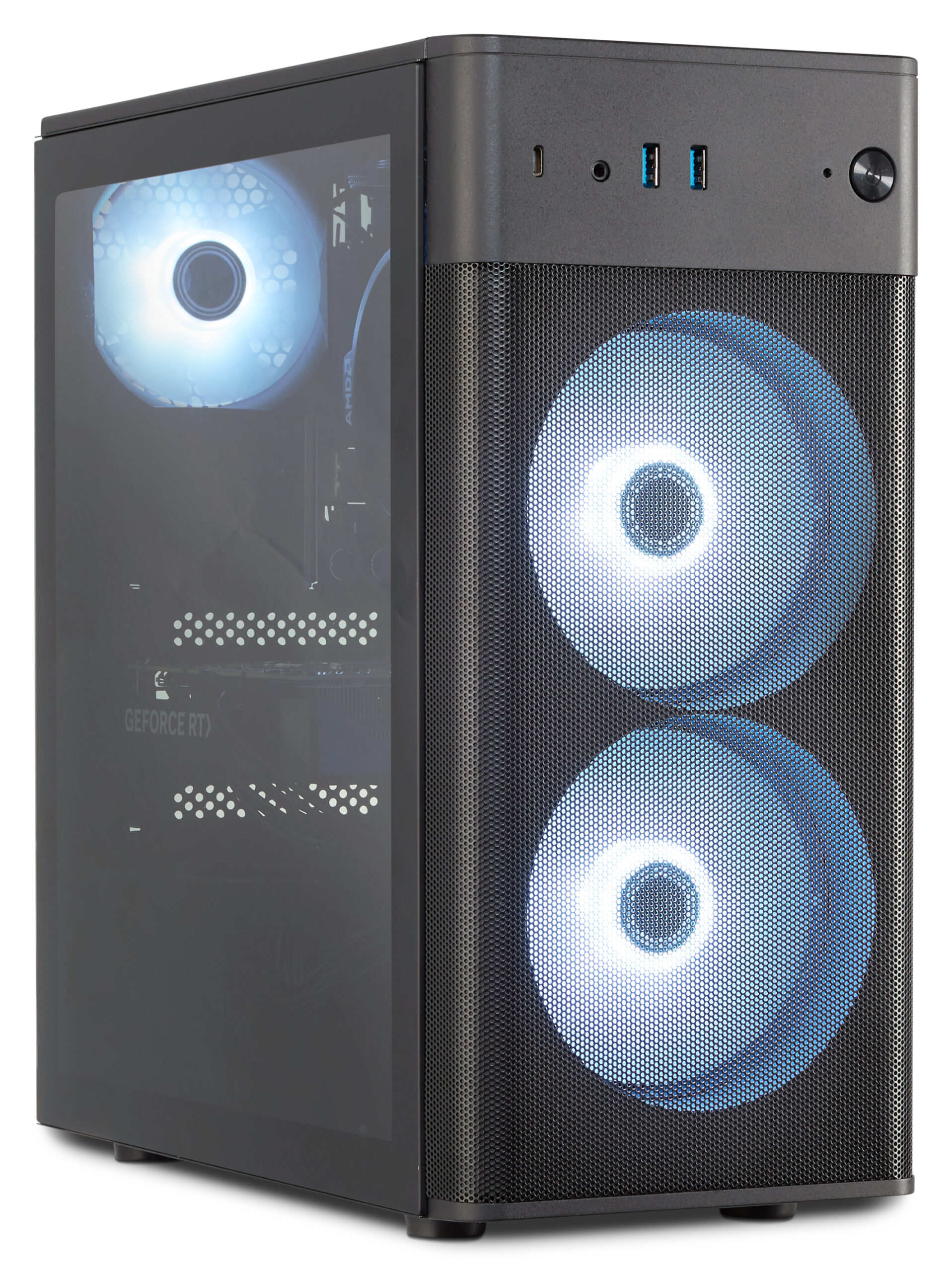 ERAZER RECON P45 MD340057 AMD Ryzen™ 5 5500 32 GB DDR4-SDRAM 1 TB SSD NVIDIA GeForce RTX 5060 Windows 11 Home Desktop PC Zwart - Afbeelding 3
