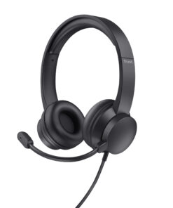 Trust HS-201 USB PC Headset – Bedrade headset – PC headset – Business model – USB-A aansluiting – Zwart