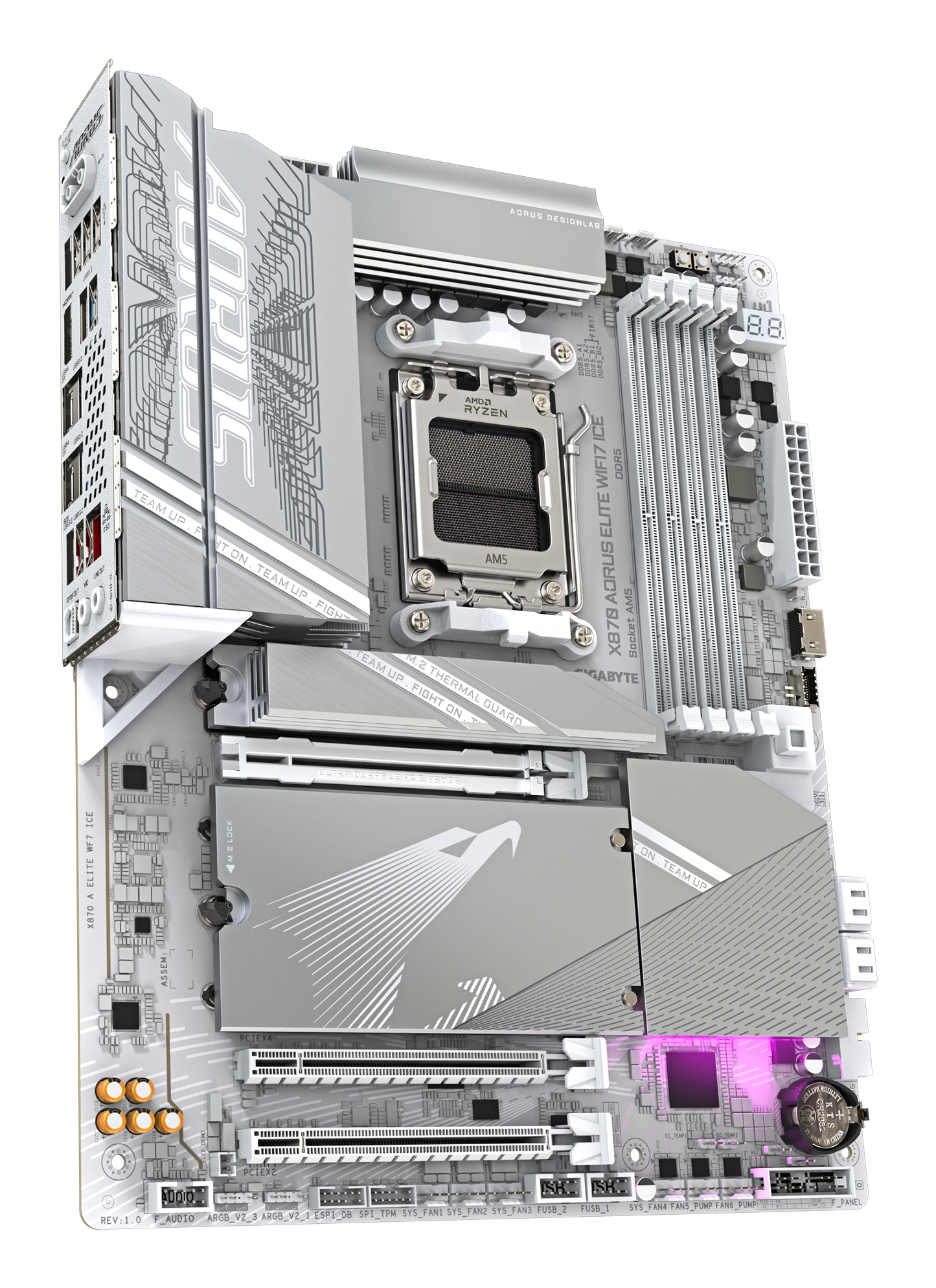 GIGABYTE X870 AORUS ELITE WIFI7 ICE AMD X870 Socket AM5 ATX - Afbeelding 3