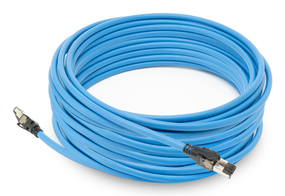 ACT Blauw 80 meter S/FTP CAT6A B2ca PoE++ 100W solid prefab installatiekabel, RJ45 male – male - Afbeelding 2